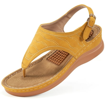 

Womens Comfortable Wedge Sandals with Arch Support Summer Flip Flops Platform Shoes