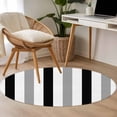 thumbnail image 4 of Round Rugs 4Ft, Black Gray Striped Round Area Rug Washable Indoor Throw Carpet, Farmhouse Stripe Art Soft Non Slip Circle Rug for Kitchen Nursery Room Home Decor Aesthetic, 4 of 8