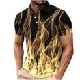 thumbnail image 2 of Njoeus V Neck T Shirts Men Beach Shirts For Men Golf Shirts For Men - Relaxed Fitted Short Sleeve Golf Shirts, Fashion Flame Print Athletic Casual Collared T-Shirt For Men S-4Xl Men'S Golf Shirts On C, 2 of 5
