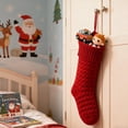 thumbnail image 2 of Farmhouse Knitted Christmas Stocking 18 Inch, Rustic Cable Knit Personalized Stocking, Boho Style Fireplace Hanging Decor for Xmas Family Holiday-1pcs,Red, 2 of 7