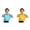 Yellow & Light Blue, variant on SGMVNU 2 Pack Girl's T Shirts Fashion Summer Short Sleeve Heart Print Graphic Tees Casual Loose Fit Basic Top, Size 5-6 Years, Green & Orange