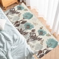 thumbnail image 4 of Vintage Teal Tulip Kitchen Rugs Set of 2,Elegant Floral Farmhouse Flowers Rustic Brown Washable Bath Shower Door Welcome Runner Area Rug Mat Carpet for Bedroom Bathroom Living Room Accent Throw,Large, 4 of 6