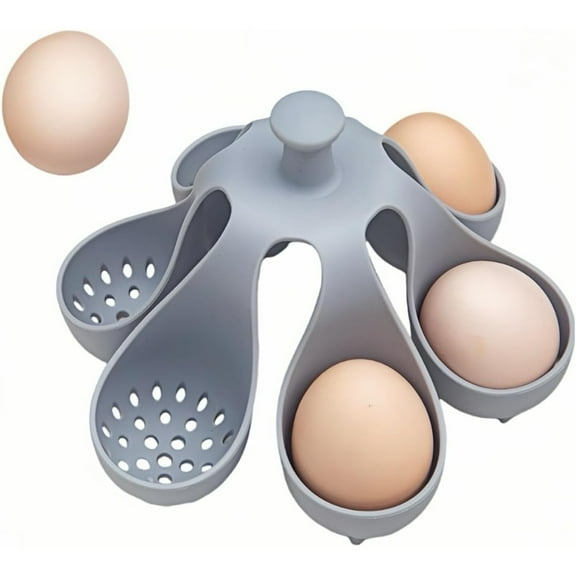 Silicone Egg Boiler Rack, Egg Boiler Machine, Egg Rack, Egg Poacher, Hard Boiled Egg Cooker, Storage and Egg Rack, Holds 6 Eggs, Length 4.9 Inches, Width 6.2Inches, Kitchen Silicone Egg Cooker Widget