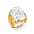 thumbnail image 1 of Solid 14k Yellow White and Rose Three Color Gold Cubic Zirconia CZ Mens Ring Size 11.5, 1 of 2