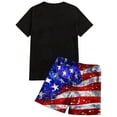 thumbnail image 4 of GrmtClth Mens Usa Flag 2 Piece Outfits Patriotic 4th Of July Tee and Shorts Set Breathable Short Sleeve Outfits Comfy Elastic Drawstring Clothes Blue 3XL, 4 of 4