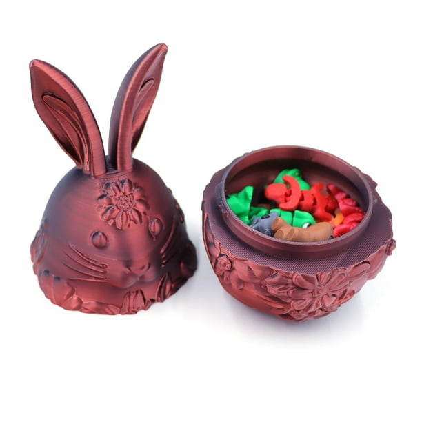 Decoraciones de Pascua, adornos de Pascua, regalos de Pascua, decoración de Pascua impresa, adorno de simulación, caja de conejo retorcido, huevo de Pascua