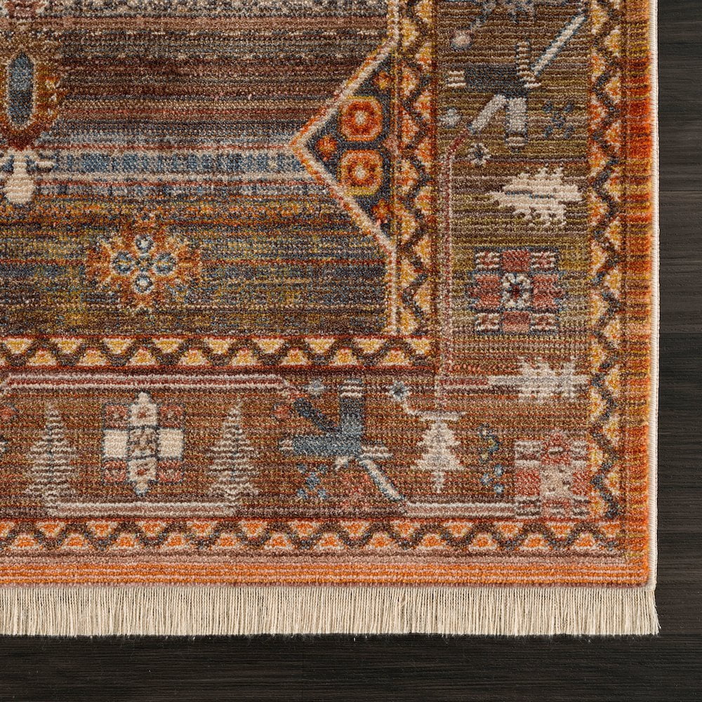 LR Home Holi Durable Performance Area Rug Indoor in Brown/Yellow, 2' x 3'