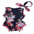 thumbnail image 2 of Baby Girl Summer Flower Romper 2PCS Outfit Set Clothes, 2 of 4
