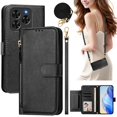 thumbnail image 1 of Flip Case for GANGXUN Cubot Note 60 Multi-Card Zipper Folio with Wrist & Crossbody Strap, PU Leather Shockproof Flip Cover, 1 of 7