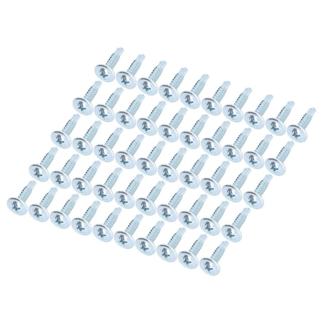 50 Pcs Vis Auto-Perçantes Croix Acier au Carbone 4.2x19mm Ensemble de Fixation pour Réparation