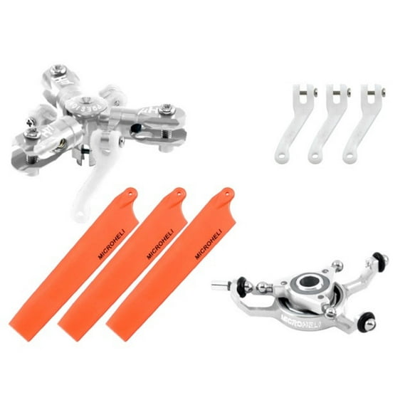 Microheli CNC Triple Orange Blades Conversion set - BLADE MCPXBL / BL2