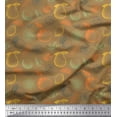 thumbnail image 1 of Soimoi Brown Moss Georgette Fabric Mix Fruits Print Fabric by Yard 42 Inch Wide, 1 of 3