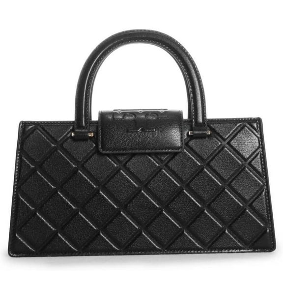 Tory Burch Women's Fleming E/W Top Handle Satchel, Black