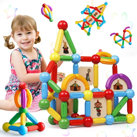 Palos de construcción magnéticos, bloques de juguete MAGBLOCK, 90 unidades, para niños