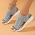 thumbnail image 2 of Hopeusnice Sandals for Women Non-Slip 100%Polyester Materials Summer And Fall Shoes Soft Breathable Flat Heel Trendy Women's Sandals Pumps Shoes Rubber Sole Vacation Shoes Gray 39, 2 of 9