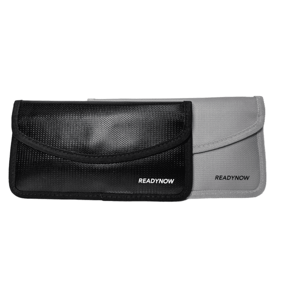 (2-Pack) Fireproof Faraday Bag Pouch, Anti-Tracking GPS RFID Car Key Signal Blocker Wallet Shielding Pouch, Dual Pocket Design, Waterproof,