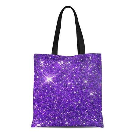 ASHLEIGH Canvas Tote Bag Luxury Purple Sparkling Glitz Bokeh Shine Pattern Glamour Bling Reusable Handbag Shoulder Grocery Shopping