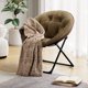 thumbnail image 5 of Sillón Tipo Luna Plegable - Silla Decorativa Extragrande con Tapizado Marrón y Base Metálica Negra - Diseño Moderno para Sala de Estar, Recámara o Área de Descanso, 5 of 8