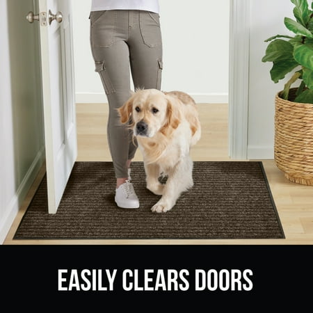 GORILLA GRIP Door Mat, Waterproof, Traffic Guard Commercial Office Doormat, 72x48, Brown
