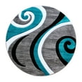 thumbnail image 2 of Masada Rugs High Quality Hand Carved Round Area Rug Modern Contemporary Turquoise Grey White Black (8 Feet X 8 Feet) Round, 2 of 7