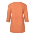 thumbnail image 2 of Women's 3/4 Sleeve Tops 1/4 Zip Pullover Tee Shirts Solid Color Loose Fit Casual Spring Summer Tshirts (2XL, Orange), 2 of 6