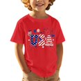 thumbnail image 4 of EnJoCho Boys Girls 4th of July Shirt Cotton Kid Red White and Blue USA American Flag Shirts Comfortable Patriotic Top Printed T-Shirt 4th of July Kids Star Print T-Shirt, 4 of 8