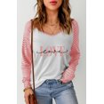 thumbnail image 3 of ABPHQTO Top de mujer de manga larga con malla de rayas y flamenco rosa Floret, 3 of 5