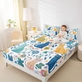 thumbnail image 4 of Erosebridal Cute Cat Animal Queen Sheet Sets for Kids, Flower Leaf Plant Bed Set, 4pcs, 4 of 5
