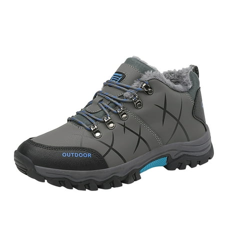 

Fsqjgq Mens Running Shoes Men s Athletic New Men Shoes Leather Casual Solid Color Lace Up Plus Cotton Casual Shoes Climbing Shoes Men 12 Grey 40