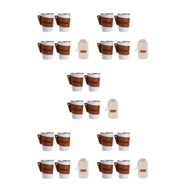 Sonducket Juego de 4 piezas de acero inoxidable, vaso de vino, taza de té, cerveza al aire libre, patrón de tazas de agua de 350ML para Type2 NO2