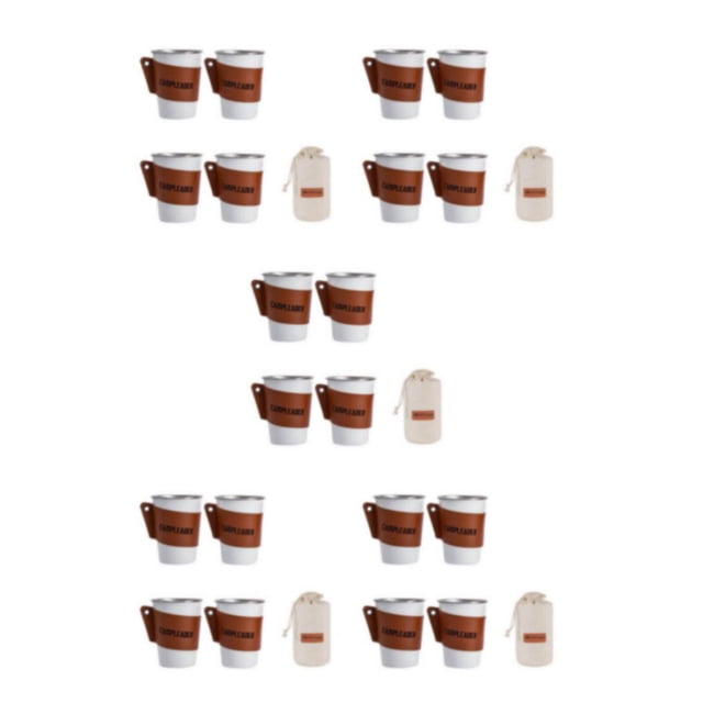Sonducket Juego de 4 piezas de acero inoxidable, vaso de vino, taza de té, cerveza al aire libre, patrón de tazas de agua de 350ML para Type2 NO2