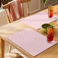 thumbnail image 4 of White Diamond Lattice Placemats Set of 4 Pink Floral Retro Plaid Texture Heat Insulation Washable Place Mats, Non-Slip Table Mats for Dining Table Party Kitchen Decor,13x19 Inch, 4 of 9