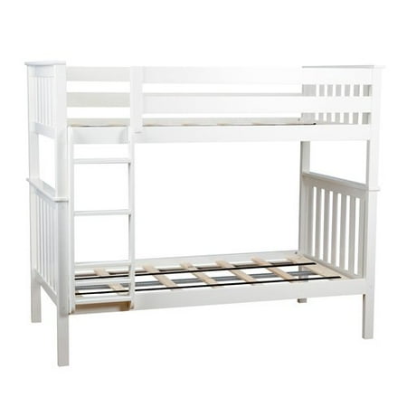 Max & Lily Solid Wood Twin/Twin Bunk Bed, White