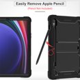 thumbnail image 2 of ELEHOLD Rugged Case for Samsung Galaxy Tab S9 (2023) Three-Layer Hybrid Muti-Functional Case with Built-in Kickstand Pencil Holder Full Protective Shockproof Case for Samsung Tab S9 11.0", Black, 2 of 7