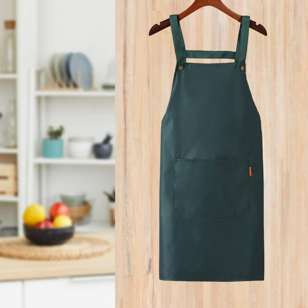 Delantal con peto con bolsillo grande, suave, transpirable, impermeable, delantal de trabajo de limpieza para hacer manualidades, pintura a Baoblaze delantal de cocina