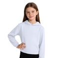 thumbnail image 2 of Breezora Kids Solid Color Pullover Hoodie Lightweight Long Sleeve Sweatshirt Cozy Everyday Top for Boys and Girls 160 Size White, 2 of 9