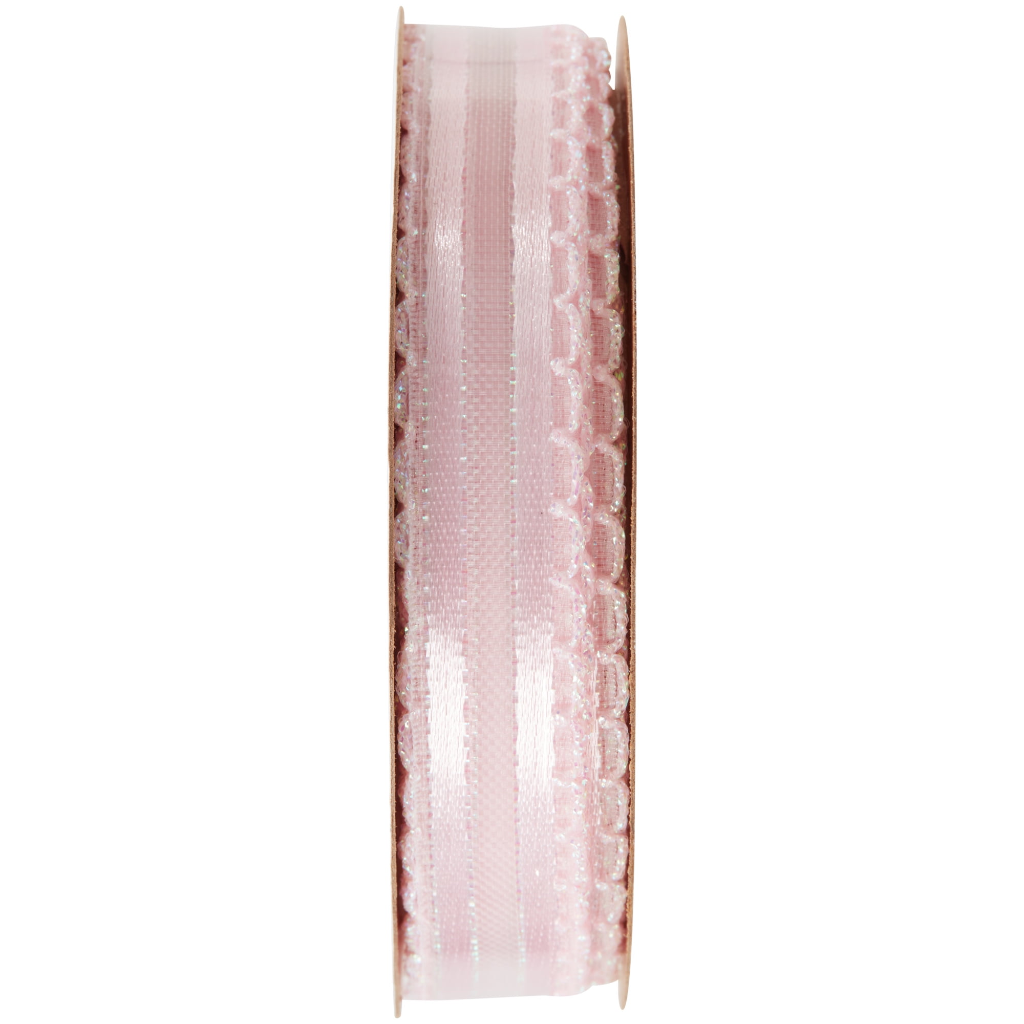 2 yards Sheer Pink Chiffon Ribbon 5/8 inch wide