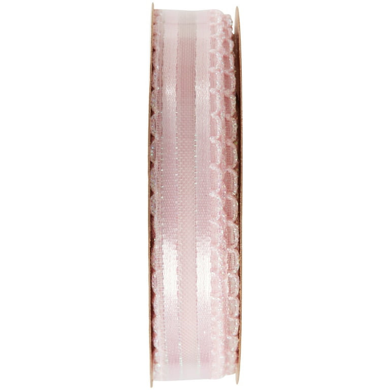 7/8 Ribbon Hole Lace Trim Light Pink 5 Yards