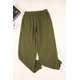 thumbnail image 2 of ABPHQTO Pantalones casuales sin cordones con cintura elástica y cordón verde para mujer con bolsillos, 2 of 5