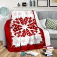 thumbnail image 2 of Premium Hawaiian Throw Blanket – Red Hibiscus Design, Soft & Lightweight for Sofa, Bed, Car, Office, Travel, All-Season Gift, 2 of 7