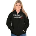 thumbnail image 3 of Psychoville Population Nine Funny Unisex Fleece Graphic Zip Up Hoodie Brisco Brands 2X, 3 of 5