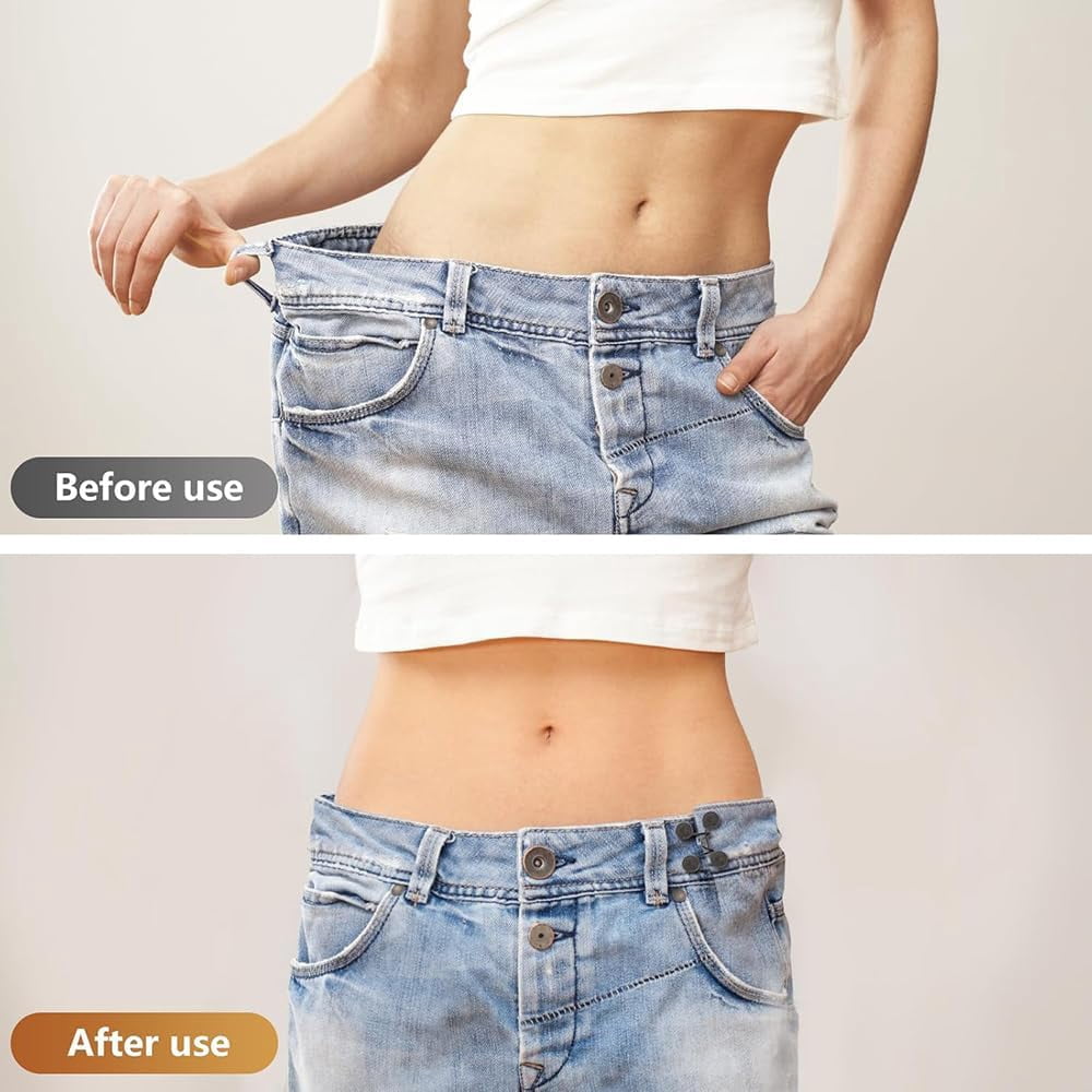Adjustable Waist Buckle, Pants Waist Adjuster Clips, Pants Waist Adjuster Clips, Denim Buttons 6P