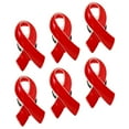 thumbnail image 4 of 6pcs Red Ribbon Pin Decoration Red Ribbon Badge Brooches for HIV Prevention, 4 of 8
