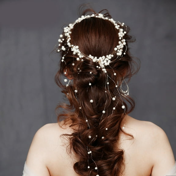 WEUVEB Toddler Flower Girl Hair Accessory Headband Hair Vine Silver Hair Accessory 1Pcs