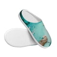 thumbnail image 3 of Balery Turquoise Beach Kayaking Pattern Women's Fuzzy Memory Foam Slippers Fluffy Winter House Shoes Indoor and Outdoor-42/43, 3 of 7