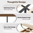 thumbnail image 6 of Frostbloom Queen Bed Frame with Boucle Adjustable Headboard, Cloud Style Upholstered Platform Bed, Brown, 6 of 10