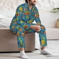 thumbnail image 7 of Naloa Animals In Camping Men’s Pajamas Set - Long Sleeve Button Down Sleep Shirt and Pajama Bottoms Sleepwear Set-Small, 7 of 7