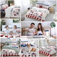thumbnail image 5 of Queen 4 Piece Bedding Set Happy Independence Day Funny Gnome Soft Breathable Duvet Cover and Pillowcase, Stars and Stripes Duvet Cover Set Bed Sheets for Bedroom Dormitory Guest Room, 5 of 9