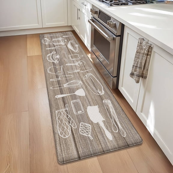 OEAKAY Anti Fatigue Kitchen Mat, Ergonomic Cushioned & Waterproof, Extra Thick Non-Slip Backing, Easy Care Persian Design 17"x59" Kitchen Mats for Floor