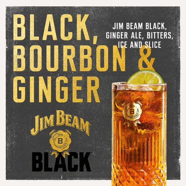 Jim Beam Black Extra Aged Straight Bourbon, 750 ml Single Glass